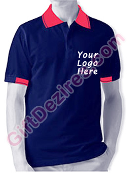 Designer Navy Blue and Red Color T Shirt With Logo Printed